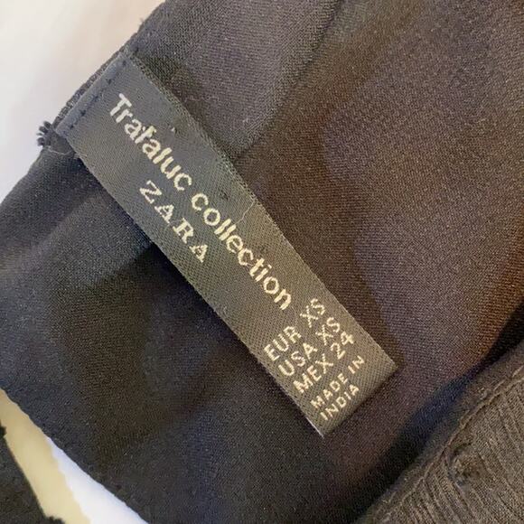 Zara Sheer Embroidered Floral German Ruffle Blouse Size XS - Picture 9 of 11